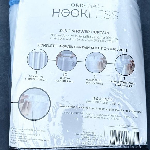 Hookless 3 in 1 shower curtain - Picture 2 of 2